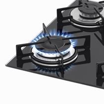 Cooktop 4 Bocas à Gás Fischer 1519-5713 com Mesa de Vidro e Acendimento Superautomático Preto - Bivolt