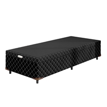 Base Baú para Cama Box Solteiro Somopar Imperador Poliéster 88x188x38cm – Black