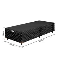 Base Baú para Cama Box Solteiro Somopar Imperador Poliéster 88x188x38cm – Black