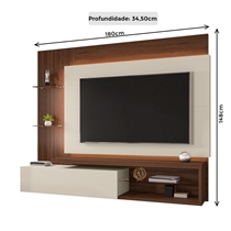 Painel para TV até 65 Polegadas 1,8m com Led Bechara Copacabana