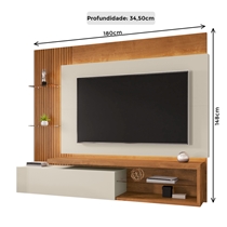 Painel para TV até 65 Polegadas 1,8m com Led Bechara Copacabana