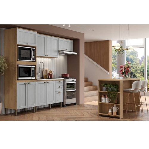 Cozinha Completa 8 Portas 3 Gavetas THB Royal – Capuccino/Nordic