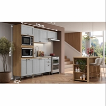 Cozinha Completa 8 Portas 3 Gavetas THB Royal – Capuccino/Nordic