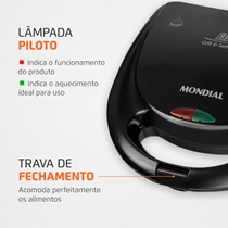 Sanduicheira Mondial S-12 750W Preto