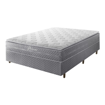 Cama Box Casal Umaflex Glamour 138x188x75cm Molas Ensacadas - Cinza