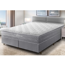 Cama Box Queen Umaflex Glamour 158x198x75cm Molas Ensacadas - Cinza