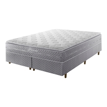 Cama Box Queen Umaflex Glamour 158x198x75cm Molas Ensacadas - Cinza