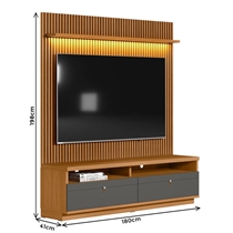 Rack com Painel para TV até 75 Polegadas Linea Brasil Ouro Preto