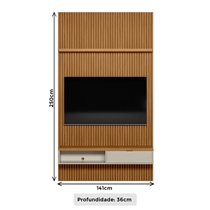 Painel para TV até 60 Polegadas 2,5m Linea Brasil Ripado Modular