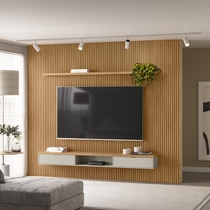 Painel para TV até 75 Polegadas 2,97m Linea Brasil Ripado Modular