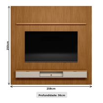 Painel para TV até 75 Polegadas 2,5m Linea Brasil Ripado Modular