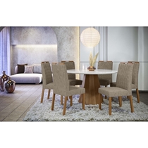 Conjunto Mesa de Jantar Isis e 6 Cadeiras Mariah New Ceval – Ype/Off/Lux