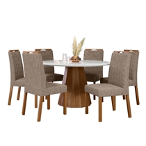 Conjunto Mesa de Jantar Isis e 6 Cadeiras Mariah New Ceval – Ype/Off/Lux