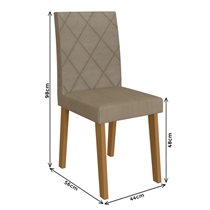 Conjunto Mesa de Jantar Mônaco e 4 Cadeiras Dubai Indekes – Freijó/Off White/Cacau