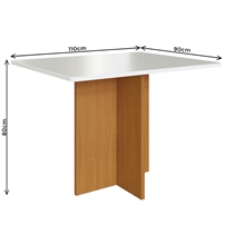 Conjunto Mesa de Jantar Mônaco e 4 Cadeiras Florença Indekes – Freijó/Off White/Titânio