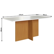 Conjunto Mesa de Jantar Mônaco e 6 Cadeiras Florença Indekes – Freijó/Off White/Titânio