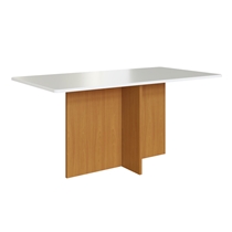 Conjunto Mesa de Jantar Mônaco e 6 Cadeiras Florença Indekes – Freijó/Off White/Capuccino