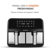 Fritadeira Air Fryer Dual Mondial AFD-01-BI 8 Litros 2000W Preto/Inox