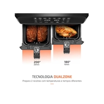 Fritadeira Air Fryer Dual Mondial AFD-01-BI 8 Litros 2000W Preto/Inox