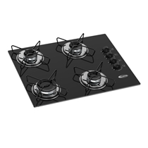 Cooktop 4 Bocas a Gás Clarice com Mesa em Vidro Temperado Preto – Bivolt