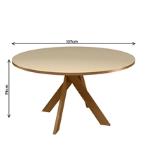 Conjunto Mesa de Jantar Mônaco com Vidro e 6 Cadeiras Isis Madetal - Nude/Bege