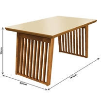 Mesa de Jantar 6 Lugares 100% MDF com Tampo de Vidro Madetal Moscou 154x90cm