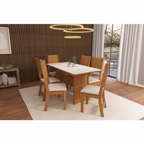 Conjunto Mesa de Jantar e 6 Cadeiras Evora Indekes