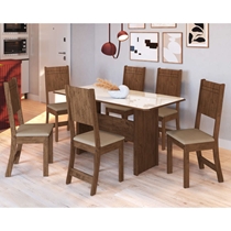 Conjunto Mesa de Jantar e 6 Cadeiras Evora Indekes