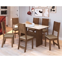 Conjunto Mesa de Jantar e 6 Cadeiras Evora Indekes