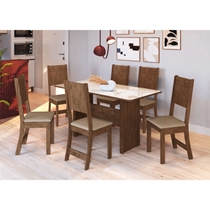 Conjunto Mesa de Jantar e 6 Cadeiras Evora Indekes