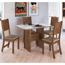 Conjunto Mesa de Jantar e 4 Cadeiras Evora Indekes