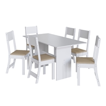 Conjunto Mesa de Jantar e 6 Cadeiras Karla Indekes