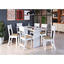 Conjunto Mesa de Jantar e 6 Cadeiras Karla Indekes