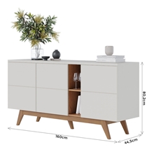 Buffet 3 Portas 2 Nichos 160cm Colibri Noronha