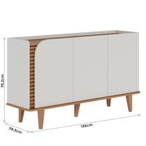 Buffet 3 Portas 136cm Colibri Jurerê