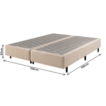 Base para Cama Box Queen Ecoflex Champanhe 158x198x37 - Bege