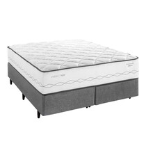 Cama Box Queen Herval C1721 158x198x65cm Molas Ensacadas - Cinza/Branco