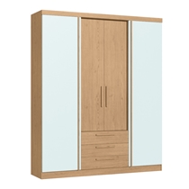 Guarda-Roupa Casal 4 Portas 3 Gavetas Castro Bravo New