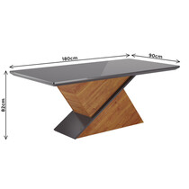 Mesa de Jantar 6 Lugares com Tampo de Vidro Viero Aurora 180x90cm