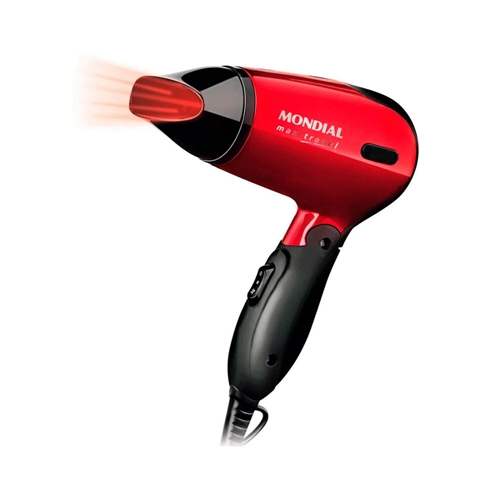 Secador de Cabelo Mondial Max Travel SC-10 1200W Vermelho/Preto - Bivolt