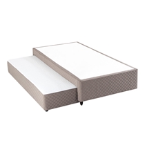 Base para Cama Box Solteiro King Herval 1453 com Cama Auxiliar 96X203X34cm - Bege