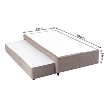 Base para Cama Box Solteiro King Herval 1453 com Cama Auxiliar 96X203X34cm - Bege