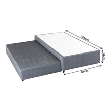 Base para Cama Box Solteiro Herval 1453 com Cama Auxiliar 88X188X34cm - Idea Black