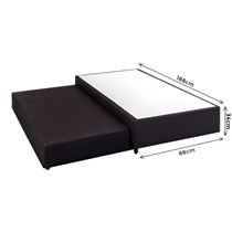 Base para Cama Box Solteiro Herval 1453 com Cama Auxiliar 88X188X34cm - Idea Marrom