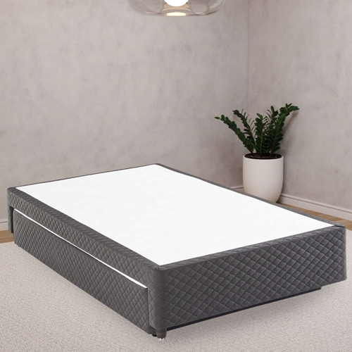 Base para Cama Box Solteiro Herval 1453 com Cama Auxiliar 88X188X34cm - Idea Suede Chumbo