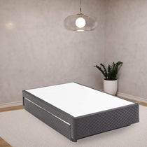 Base para Cama Box Solteiro Herval 1453 com Cama Auxiliar 88X188X34cm - Idea Suede Chumbo