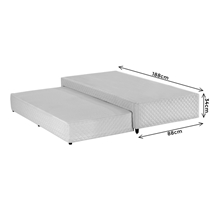 Base para Cama Box Solteiro Herval 1453 com Cama Auxiliar 88X188X34cm - Idea Branco