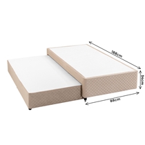 Base para Cama Box Solteiro Herval 1453 com Cama Auxiliar 88X188X34cm - Suede Bege