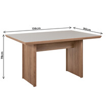 Mesa de Jantar 6 Lugares com Tampo de Vidro Madetal Bogota 90x136cm