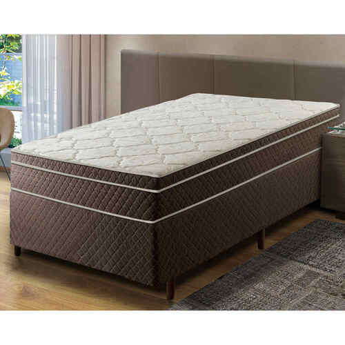 Cama Box Solteiro Umaflex Atenas 88x188x67cm Molas Ensacadas - Marrom